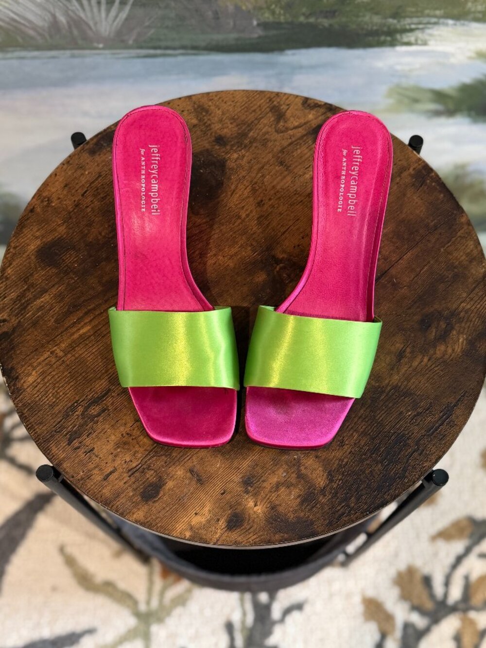 Jeffrey Campbell for Anthropologie - Green & Fuchsia Pink Wedge Heels - Size 9